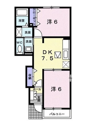 クレアトゥール Aの物件間取画像